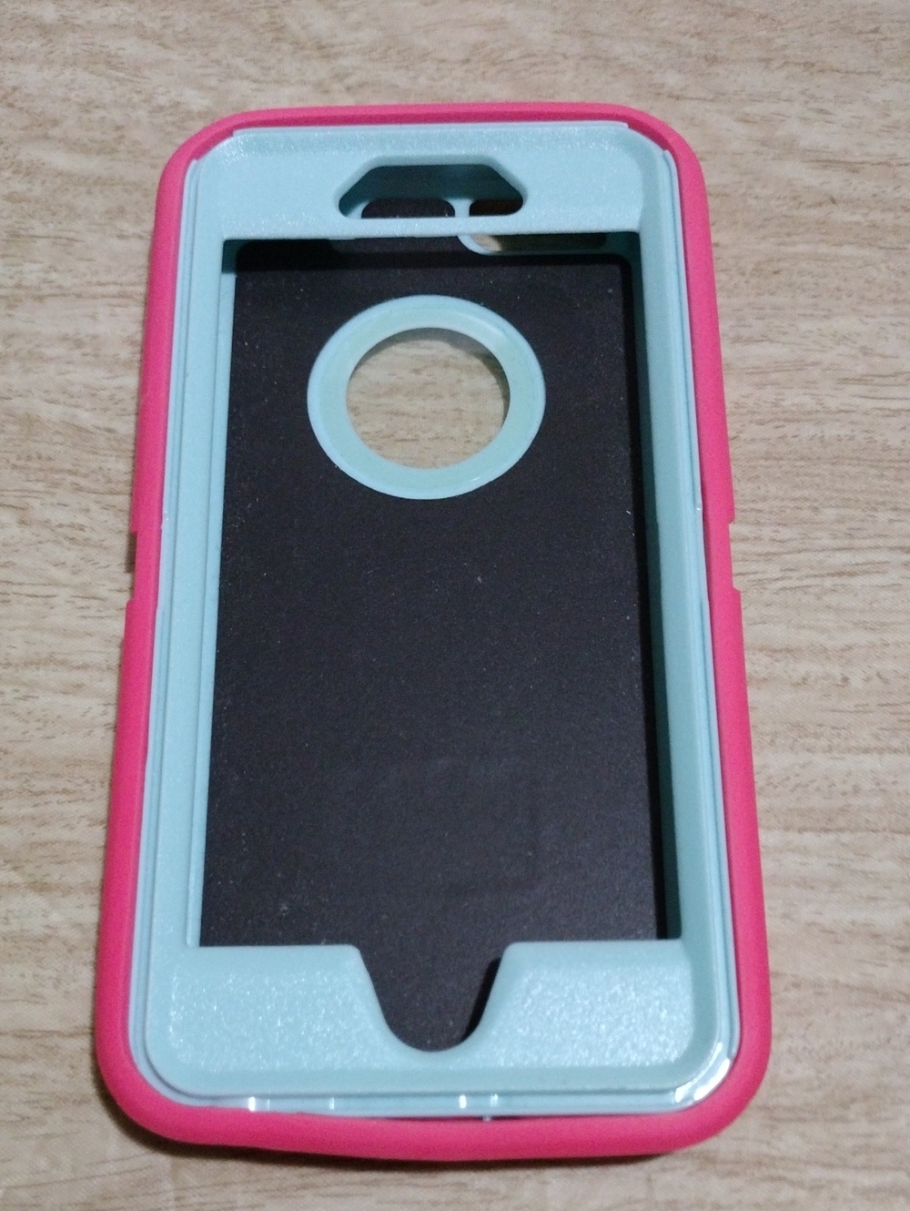 Dual-Layer Protective Phone Case in Pink and Light Blue - Rugged Shock-Resistant